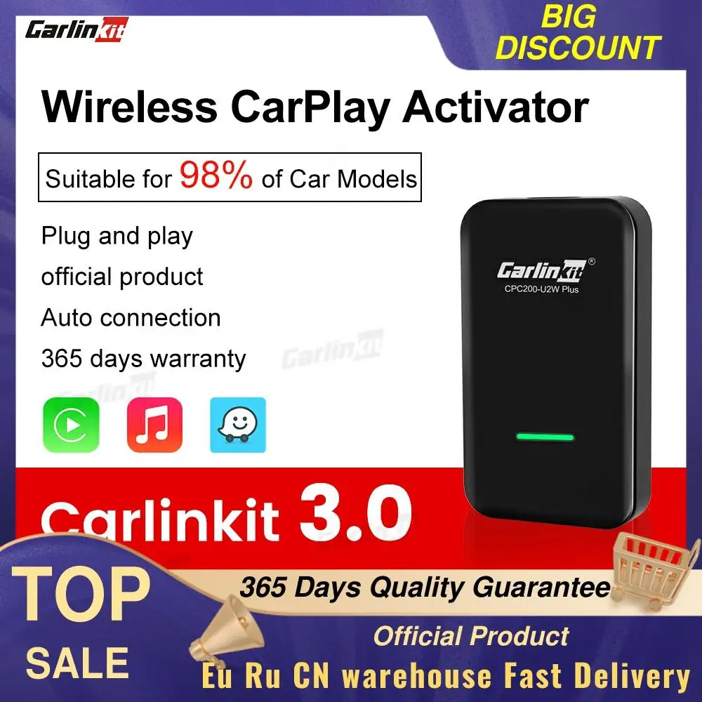 

Carlinkit 3.0 Apple CarPlay Wireless Dongle Activator For Audi Proshe Benz VW Volvo Toyota IOS 14 Plug And Play Car MP4 MP5 Play