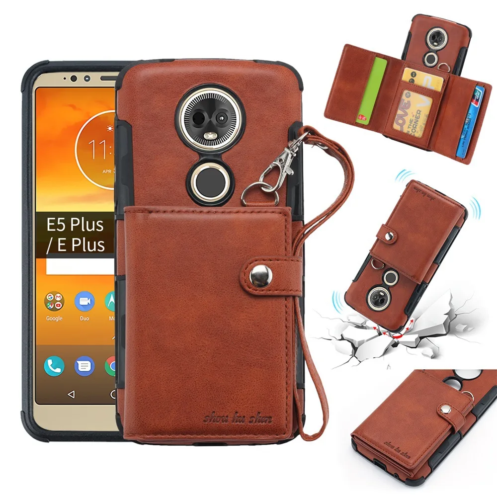 Чехол для телефона Motorola Moto E5PLUS/EPLUS с ремешком Роскошный кошелек из искусственной