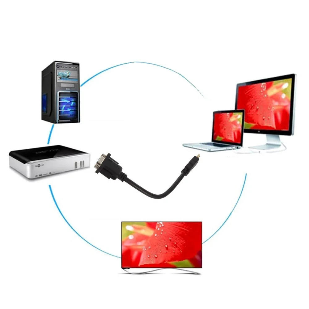 1080P HDMI папа к VGA D-SUB 15 контактов Женский видео AV адаптер конвертер кабель для Набор