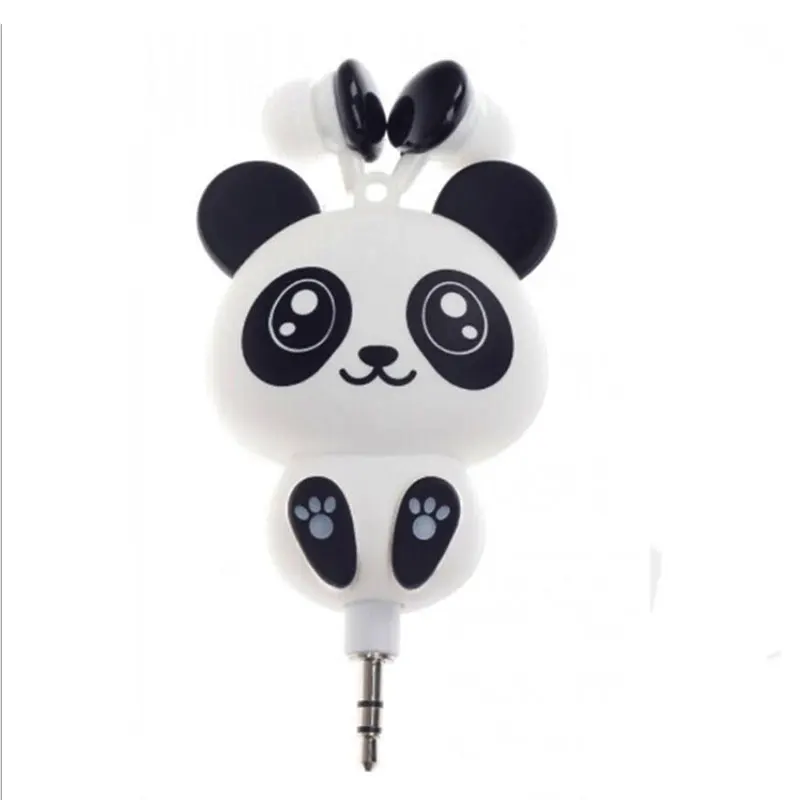 3 5 мм Проводная Выдвижная гарнитура вкладыш с мультяшным котом/пандой зажимом MP3