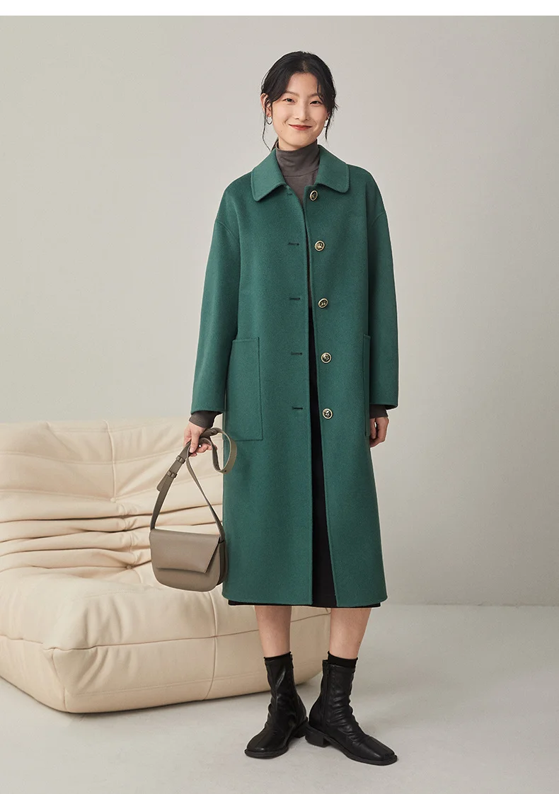 Пальто шерстяное женское однобортное осень 2021 | Женская одежда