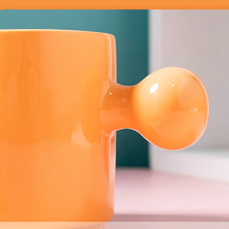 

Candy Solid Color Mug Cup and Saucer Set Simple Household Cup Office Coffee Afternoon Tea Cup and Saucer Set
