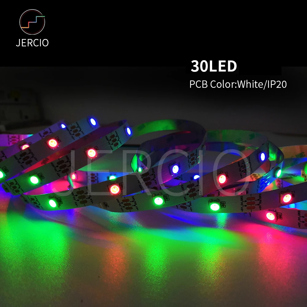JERCIO цветная(RGB) sk6812 ws2812b умный светодиодный полосы светильник 5050ic 30/60/144 пикселей/светодиодный s/m; крутые удобный индивидуальных адресуемых ip20/65/67 DC5v