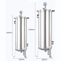 Bag Type Filter Big Flow High Precision Water Purification SS304 with Pressure Gauge for Pharmacy Beverage Industry Chemical