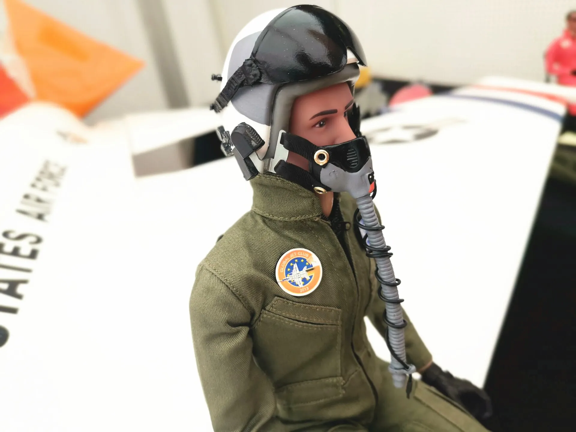 1/6 масштабная фигурка пилотов Игрушечная модель с гарнитурой стекло для турбинного реактивного самолета RC