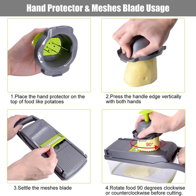 Vegetable Chopper Spiralizer Food Slicer Grinder Grater Cuber for Onion Carrot Cabbage Potato Garlic Tomato Kitchen Fruit Cutter | Дом и сад