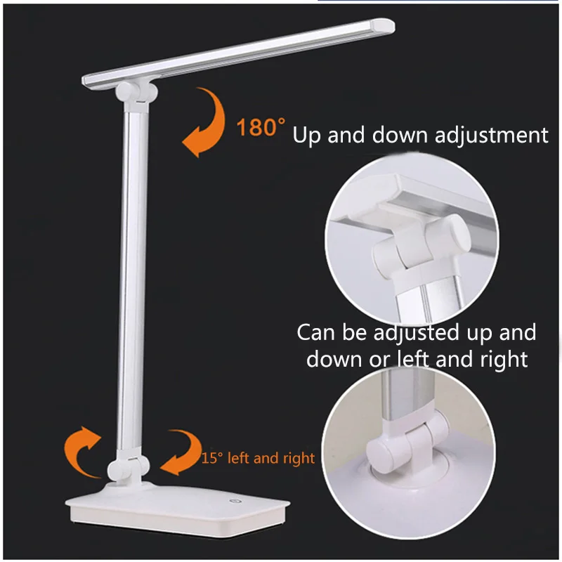 

New LED Desk Lamp Eye-caring Table Lamps Dimmable Office Lamp with USB Charging Port 5 Lighting Modes VJ-Drop