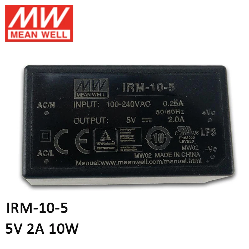 MEAN WELL IRM-10-5 10 Вт монтажный Собранный инкапсулированный модуль питания 110 В/220 В