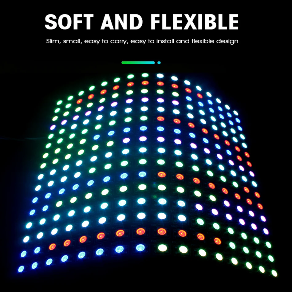 WS2812 Digital Flexible LED Programmed Panel Screen Individually Addressable Full Color Display BoardDC5V 8*8 16*16 8*32 Pixels | Лампы и