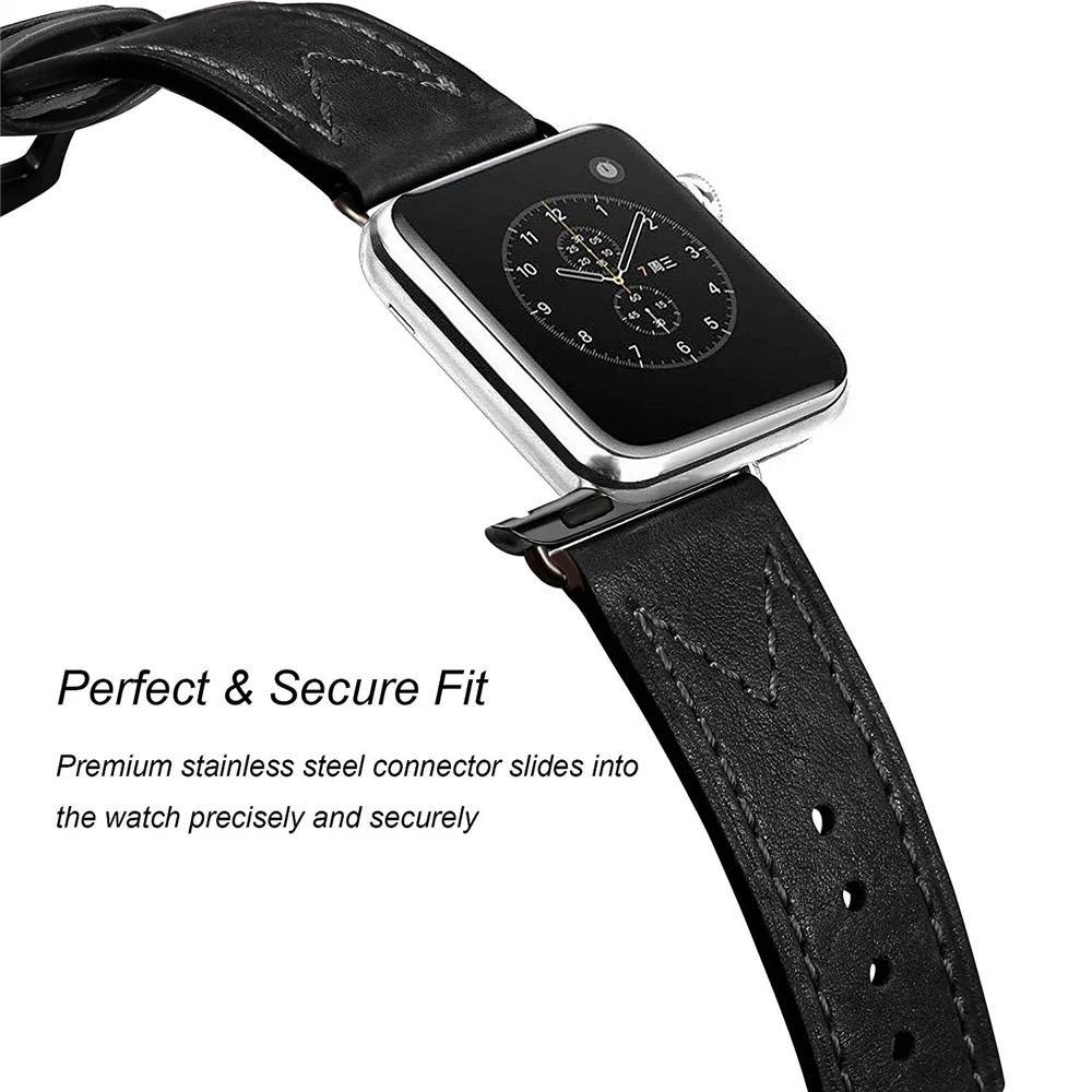 Кожаные ремешки совместимый для наручных часов Apple Watch версии 44 мм 40 браслет iWatch 38