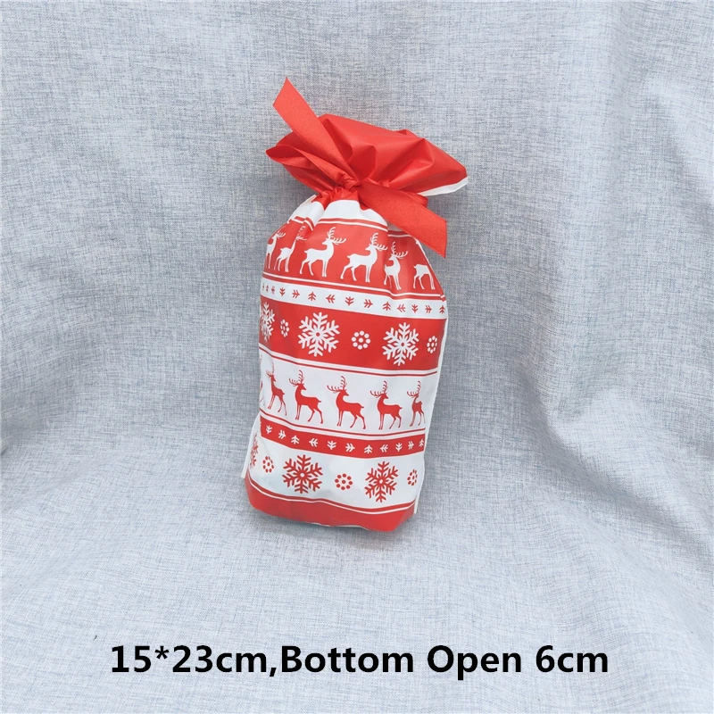 Red Elk 15x23cm 5/10 шт. Веселый Рождественский подарок сумки с рождественскими конфетами, шоколадное печенье сумки Санта Клаус елка Упакованные мешоки с год - Цвет: Red Elk 15x23cm