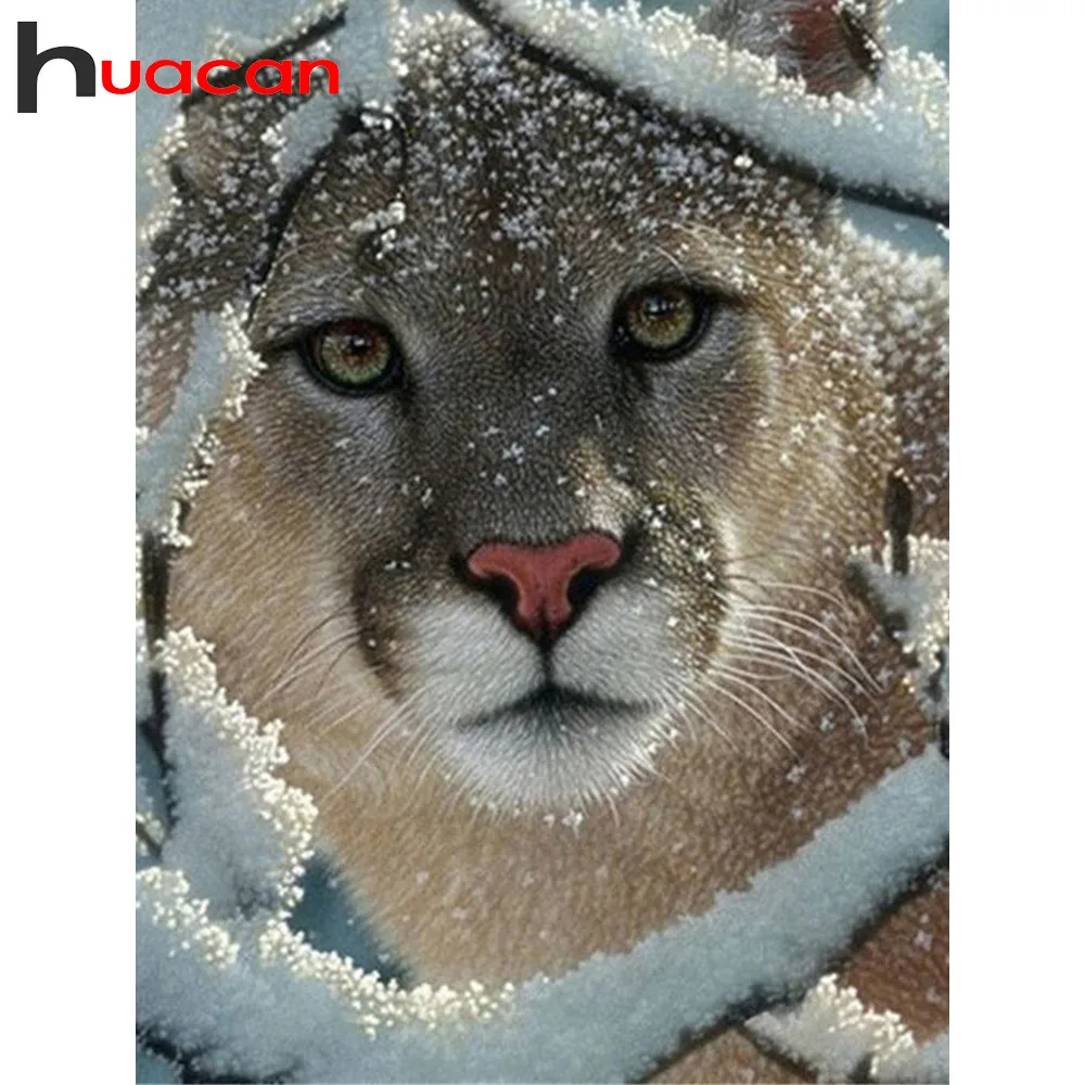 Huacan Алмазная мозаика квадратный/круглый камни животное, бриллиант, вышивка аксессуары украшение дома картина из кристаллов распродажа