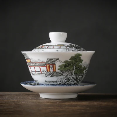 

Керамическая чайная трубка Цзиндэчжэнь, сине-белая фарфоровая чайная чашка, чайная чашка Цзиндэчжэнь, ручная роспись, ретро чайная посуда к...