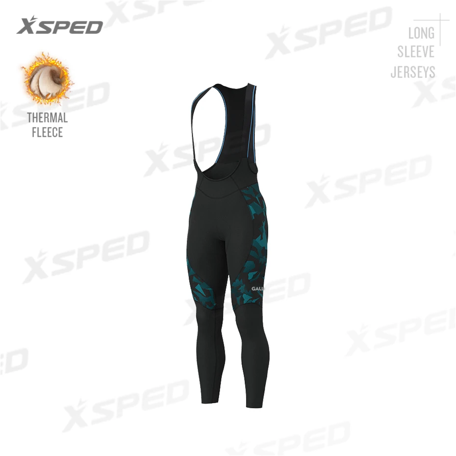 Bib Pants Зимняя одежда для велоспорта, Aleing, длинный рукав, Джерси, камуфляж, термо флис, MTB велосипед, Униформа, Мужская одежда для шоссейного велосипеда, теплая, для улицы - Цвет: Bib Pants