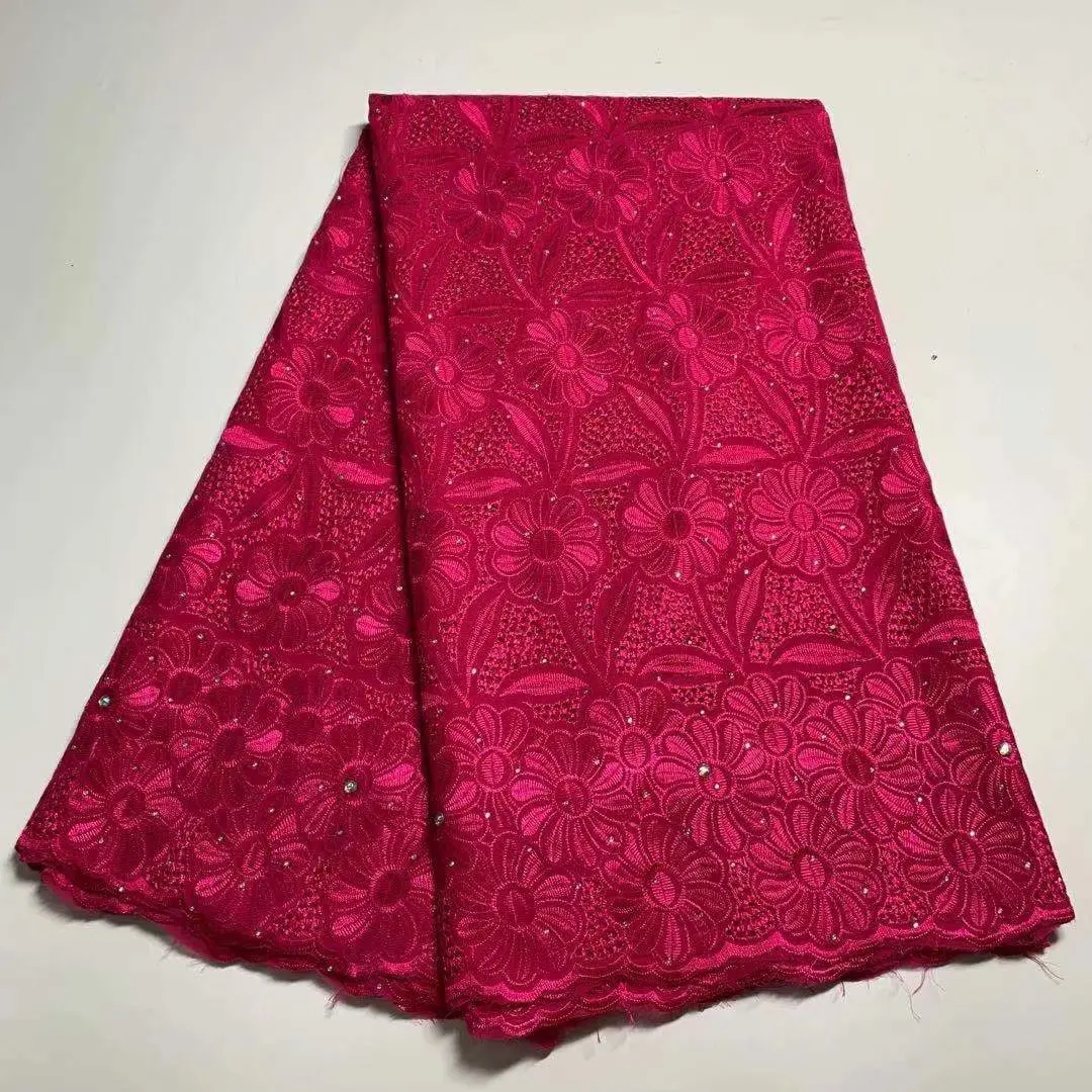 

African 100% Cotton Lace Fabric 2021 High Quality Material In Switzerland Embroidery Swiss Voile Lace Cloth Tissus Coton ZC1