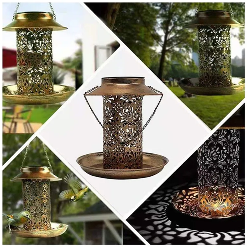 

Outdoor Solar Energy Suspended Type Bird Feeder Garden Decoration Hanging Bird Feeder Birds Accessories