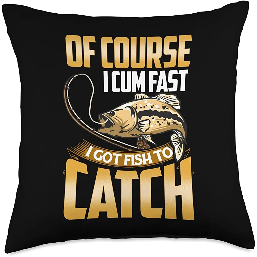 

Подарочная идея, конечно, я снимаю быструю рыбу, чтобы поймать, конечно, я быстро снимаю рыболовную подушку, 18x18, многоцветная