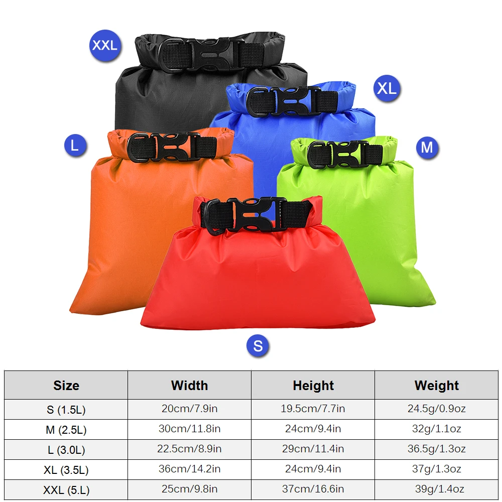 

Outdoor Ultralight Waterproof Dry Sacks Storage Bags with Shoulder Straps for Camping Hiking Traveling Drifting Kayaking