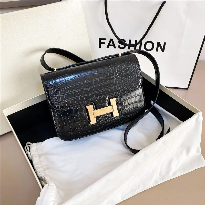 

New Palm H-Button Kangkang Bag Stewardess Bags Box Tahoe Bag Cowhide Women Bags Small Square Pack Single Shoulder Messenger Pack