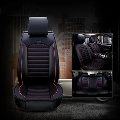 Black red ZRCGL Универсальный Flx автомобильные чехлы для сидений для Ssangyong все модели Rexton Korando Rodius ActYon kyron автостайлинг аксессуары - Название цвета: Black red