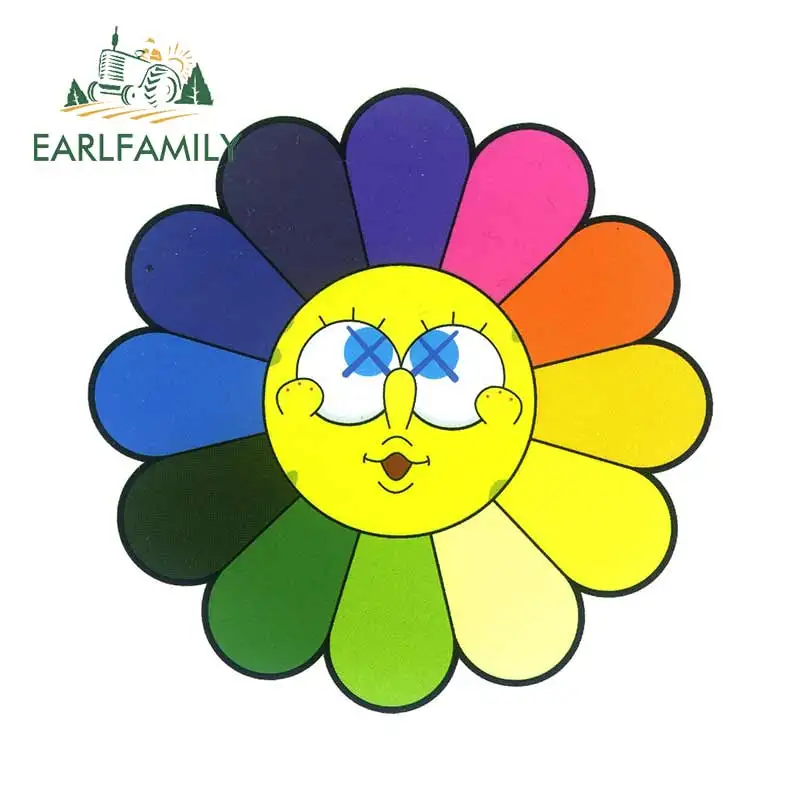 EARLFAMILY 13 см x 12 9 для TAKASHI MURAKAMI Губка Боб тонкая Наклейка виниловая автомобильная