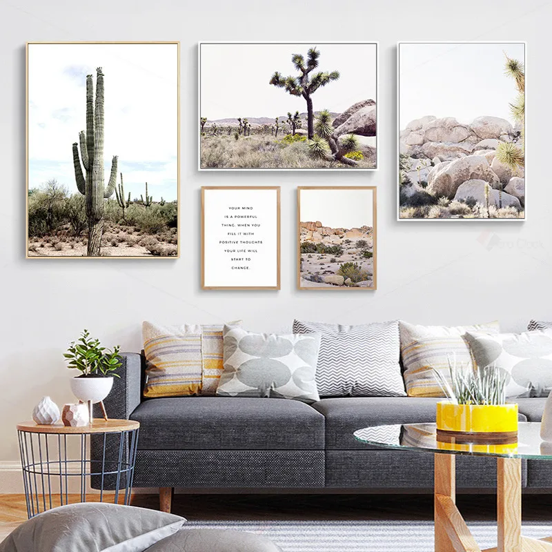 Пустыня кактус печать природа плакат пейзаж холст картина украшение дома