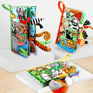 Книжка-погремушка детская развивающая мягкая с хвостом, на возраст 0-3 года