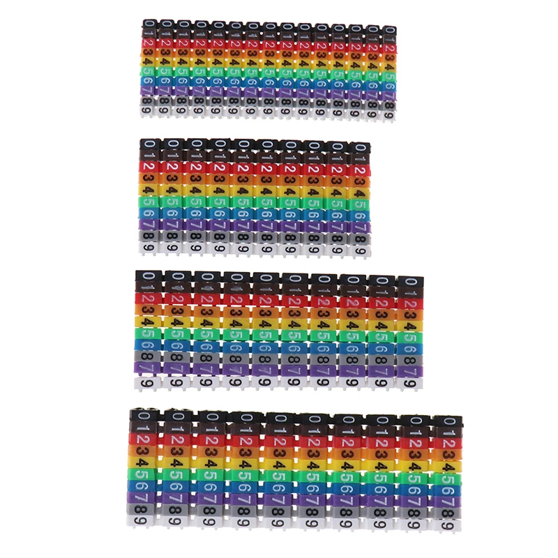 

100/150 Pcs Cable Markers Colourful C-Type Marker Number Tag Label For 2-3mm Wire Drop Shipping
