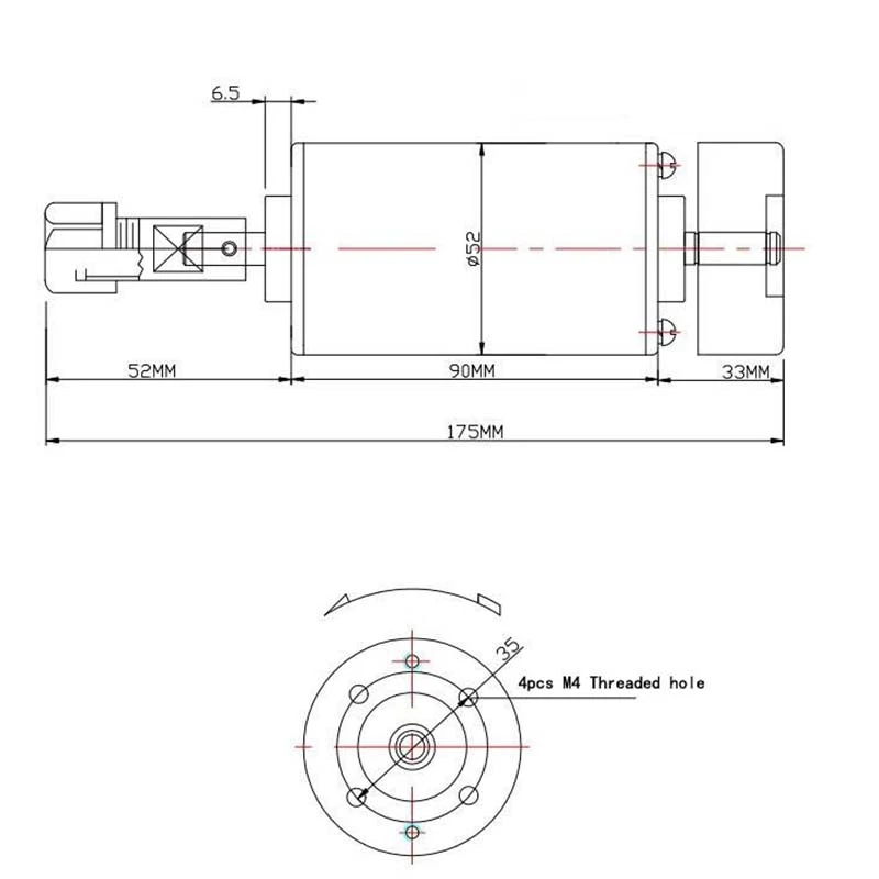 

300W CNC Spindle Air-Cooling Spindle DC 12V-48V Spindle Motor ER11 Brushed DIY Engraving Machine Spindle