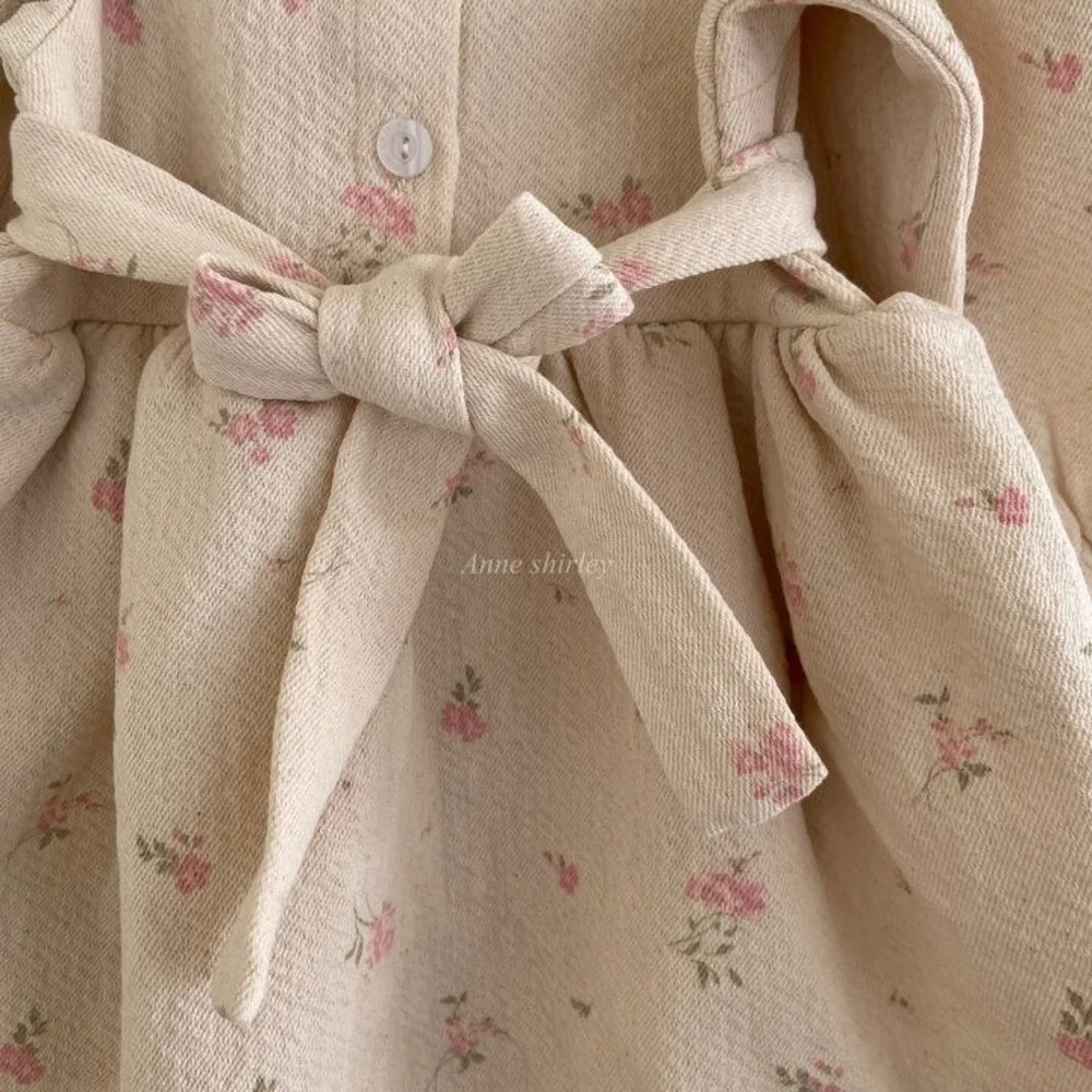 

Kids Dress Children's Clothing Spring 2021 Baby Girl Floral Puff Sleeve Dress Girls Dresses Girls Clothes No Headband