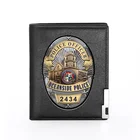 Высококачественный мужской кожаный кошелек Oceanside для офицера полиции, тонкий кошелек для кредитных картудостоверений личности, сумка для денег, Короткие Кошельки