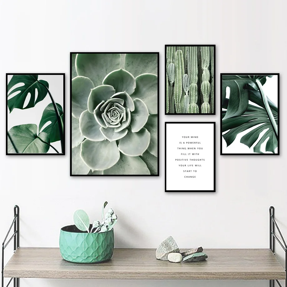 Картина на холсте с изображением Льва тигра слона зеленых растений кактуса | Дом