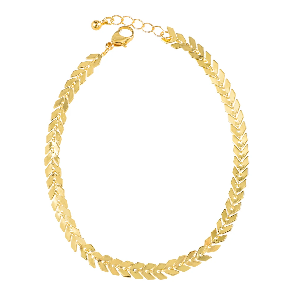 Модные Простые анклеты для женщин и девушек модные золотистые браслеты-цепочки