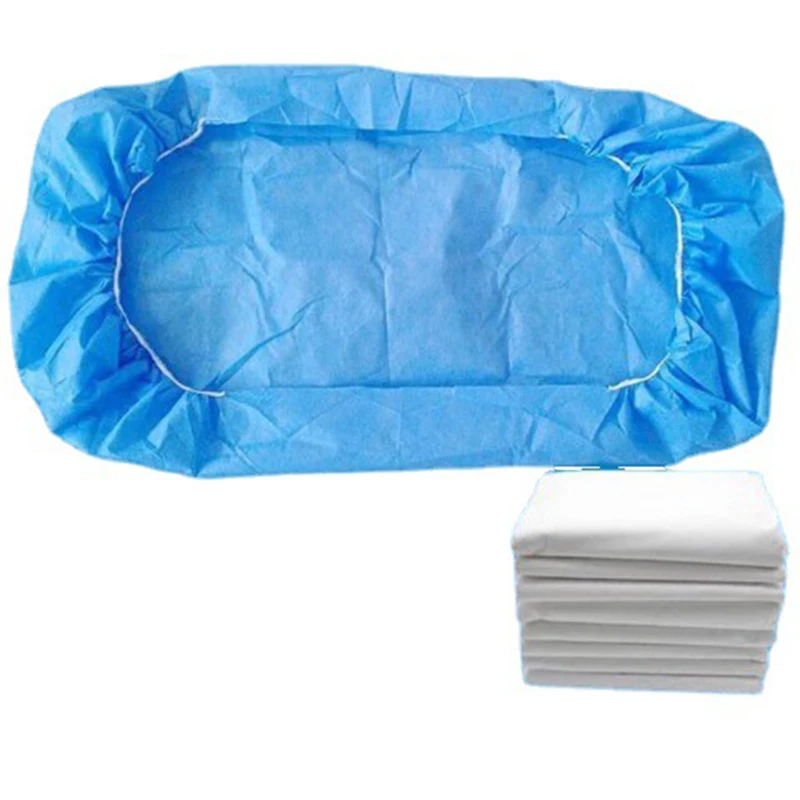 

4/5 Pieces of Disposable SPA Non-woven Bedspread for Massage Treatment Waterproof Membrane Non-woven Elastic Band Fixed Sheets