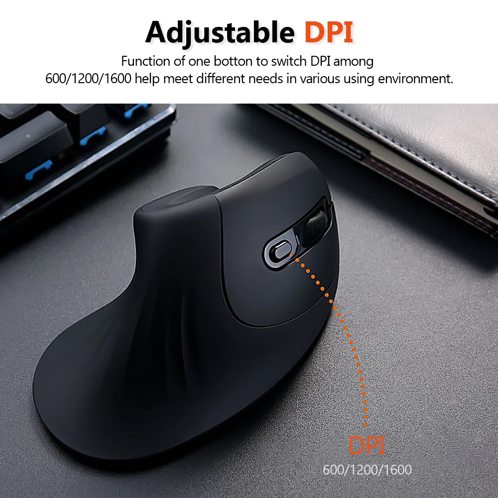 DAREU Magic эргономичная Вертикальная беспроводная мышь Bluetooth 4,0+ 2,4 ГГц Двойной Режим 1600 dpi кожа мыши с 3D колесо прокрутки для компьютера