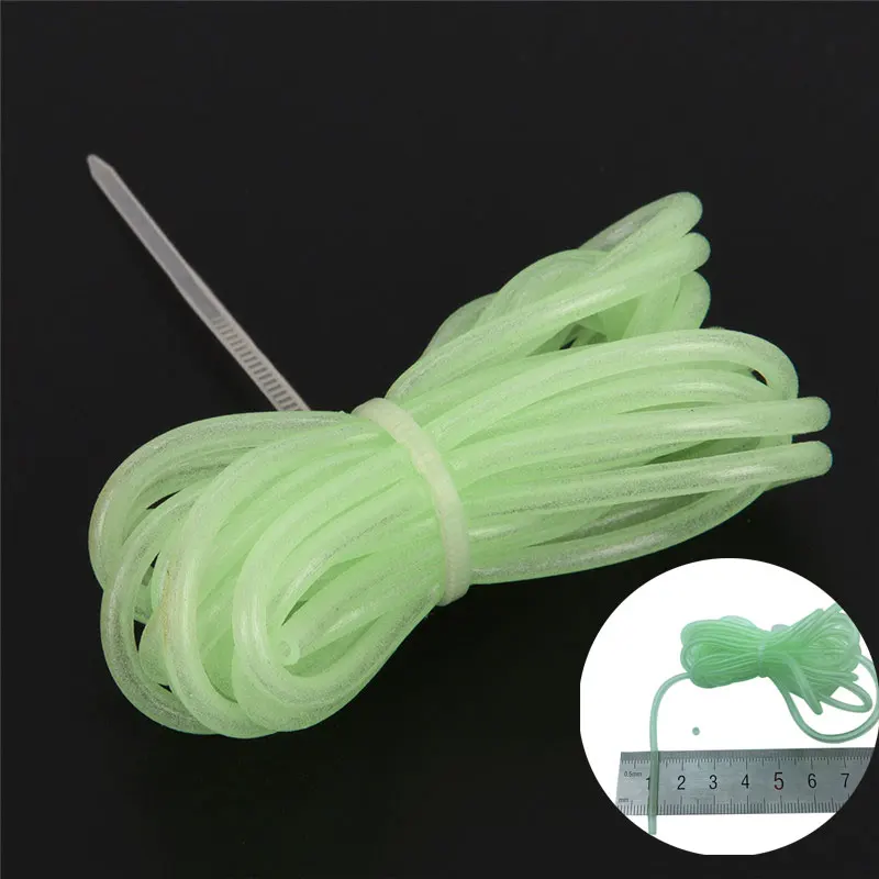 2 м Мягкие силиконовые Lumo трубки зеленые светящиеся рыболовные резиновые