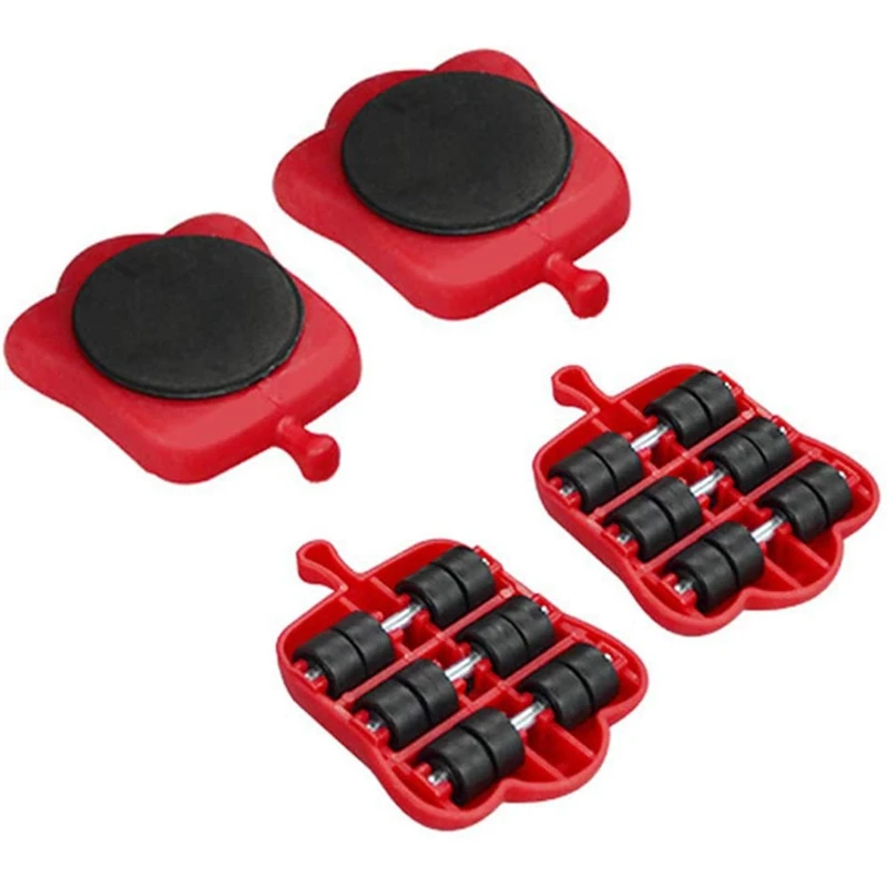 

5Pcs Furniture Mover Tool Set Heavy Stuffs Transport Lifter Wheeled Mover Roller with Wheel Bar Moving Hand Device