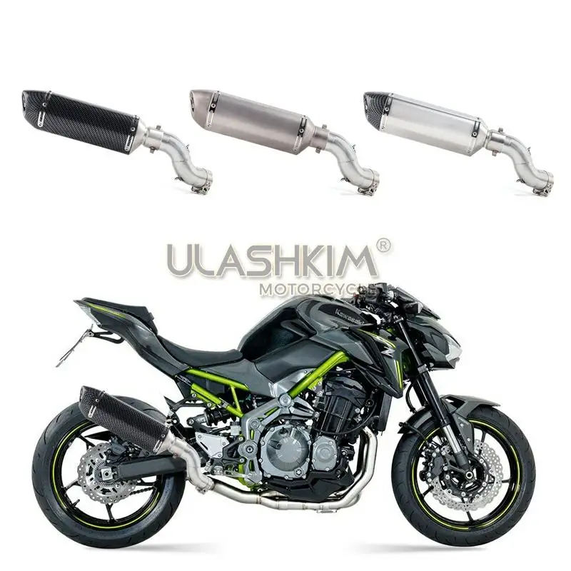 Мотоцикл выхлопная средняя труба глушитель полная система без шнуровки для Kawasaki