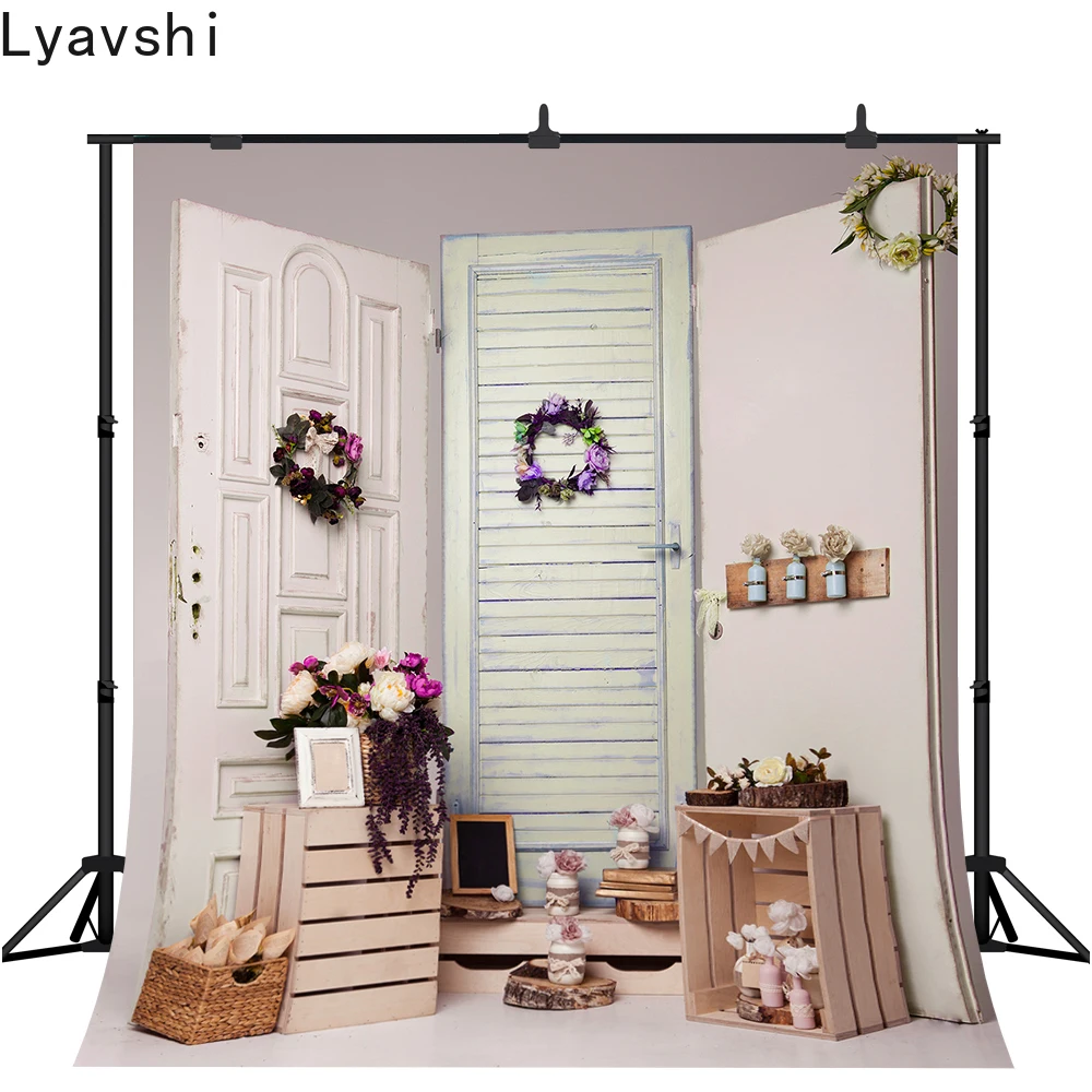 

Фотофон Lyavshi Свадебный венок деревянная дверь цветок фон для фотостудии реквизит для фотосъемки
