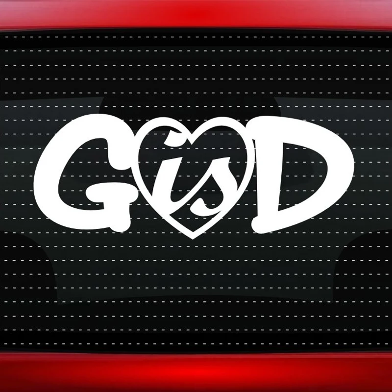 Виниловая наклейка на окно автомобиля с надписью God Is Love Heart | Автомобили и