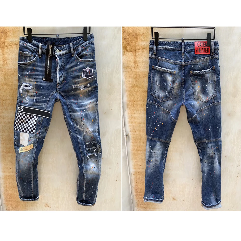 Мужские рваные джинсы DSENQI байкерские верхняя одежда для мужчин штаны улицы
