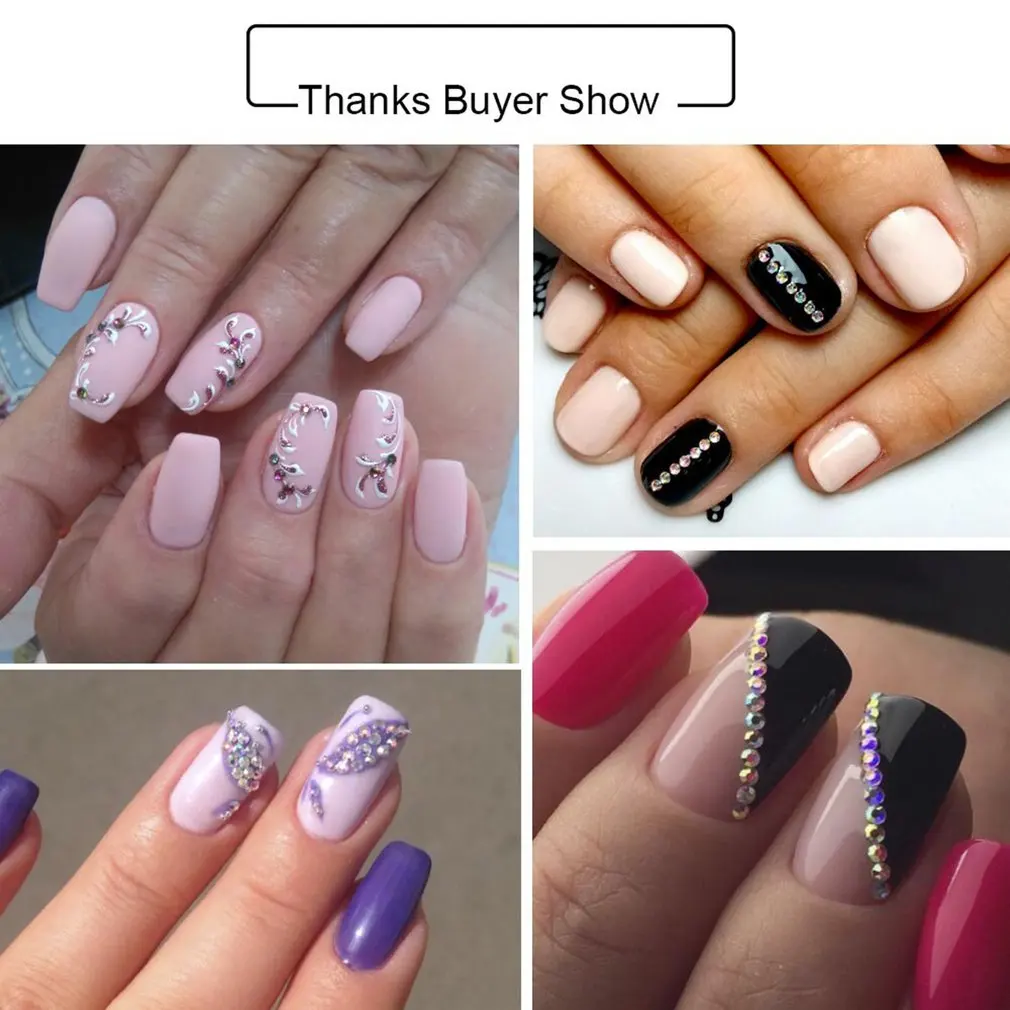 12 сетки Box Блестящий Кристалл AB ногтей Стразы с плоской задней частью ювелирные