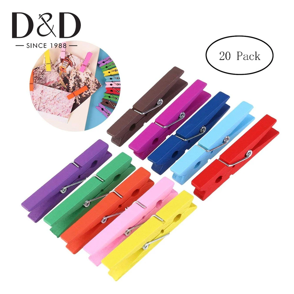 20/50 шт маленькие прочные Швейные зажимы для дома цветные натуральные деревянные
