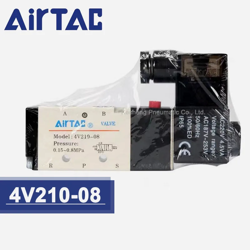 5Way 2 Позиции AIRTAC электромагнитный клапан 4V210 08 1/4 &quotПорты и разъёмы Размеры DC12V 24V.