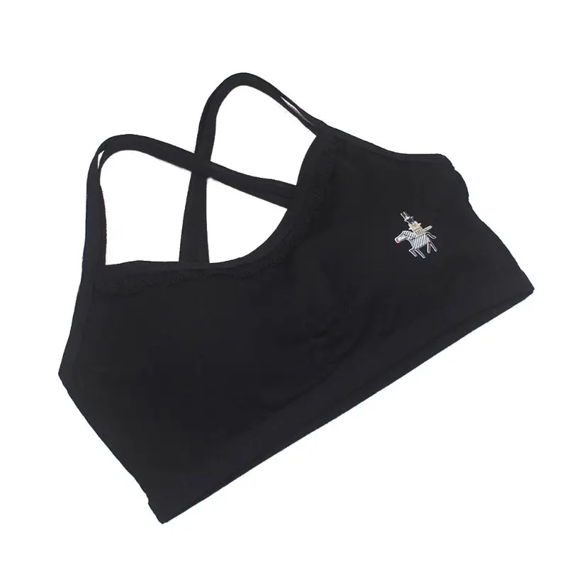 

1pc Cotton Baby Girls Bras Solid Color Young Girls Underwear For Sport Wireless Small Training Puberty Bras Undergarment Clothes