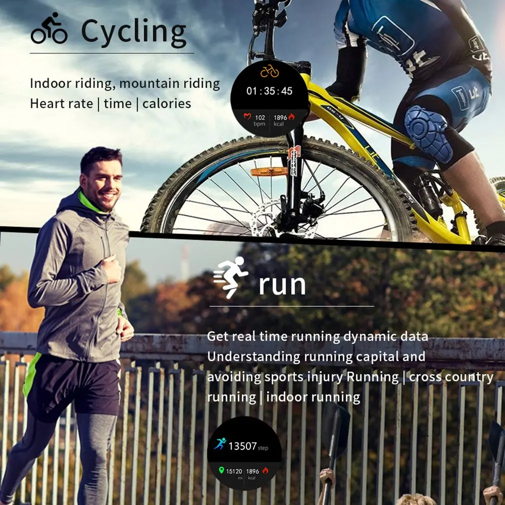 

E15 1.28 Inch IPS Color Screen Smart Watch Men Heart Rate Detection IP68 Waterproof Weather Monitoring Exercise Smartwatch