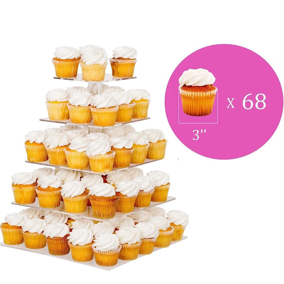 Transhome подставка для макарона 5 слойная прямоугольная прозрачная акриловая