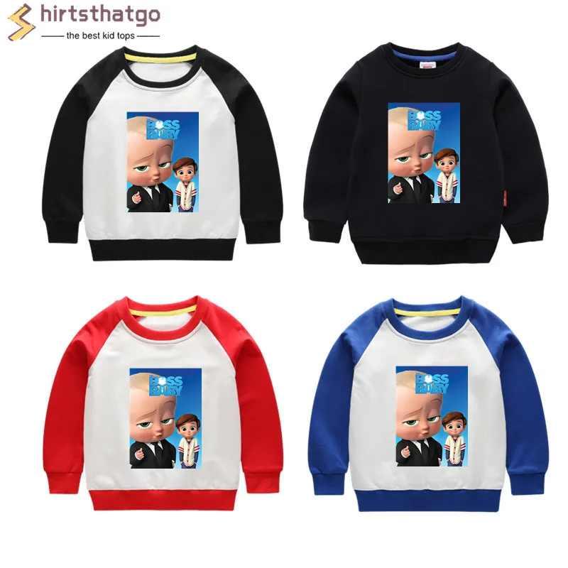 Толстовки с капюшоном для маленьких мальчиков и девочек рисунком Босс Детские