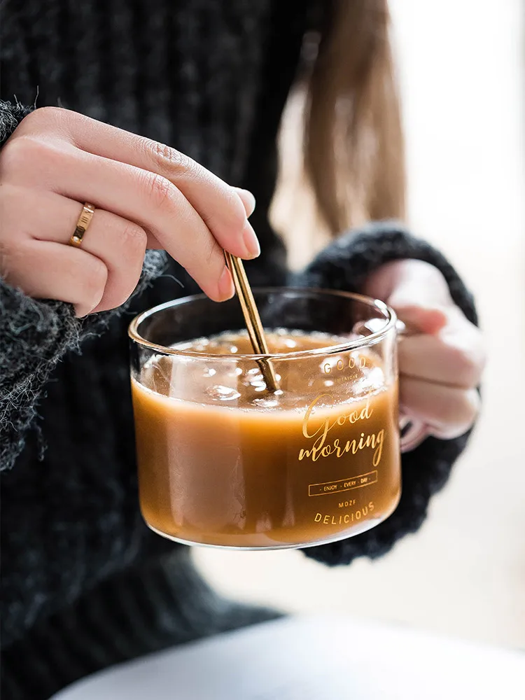 Стеклянные чашки и кружки прозрачная кофейная кружка креативные чайные пивное