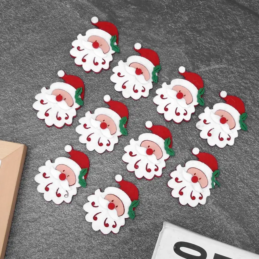 10 шт. рождественские наклейки Санта Клаус Рождественская елка войлочные